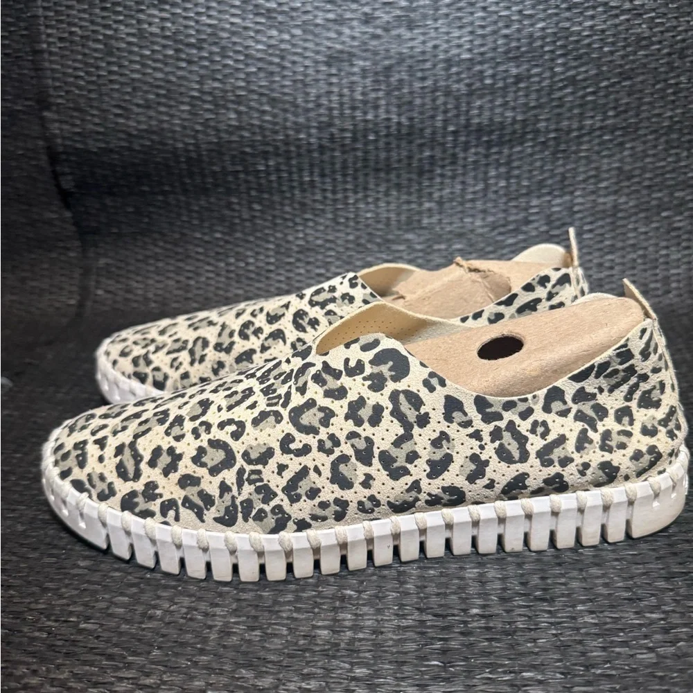 Ilse Jacobsen Black and Cream Leopard Flats